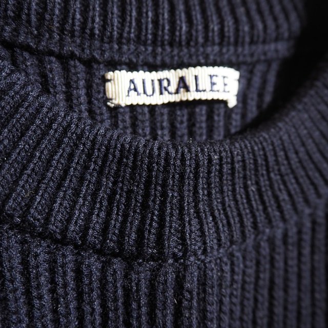 J9510P ▽AURALEE オーラリー▽ クルーネック ウールリブニット 