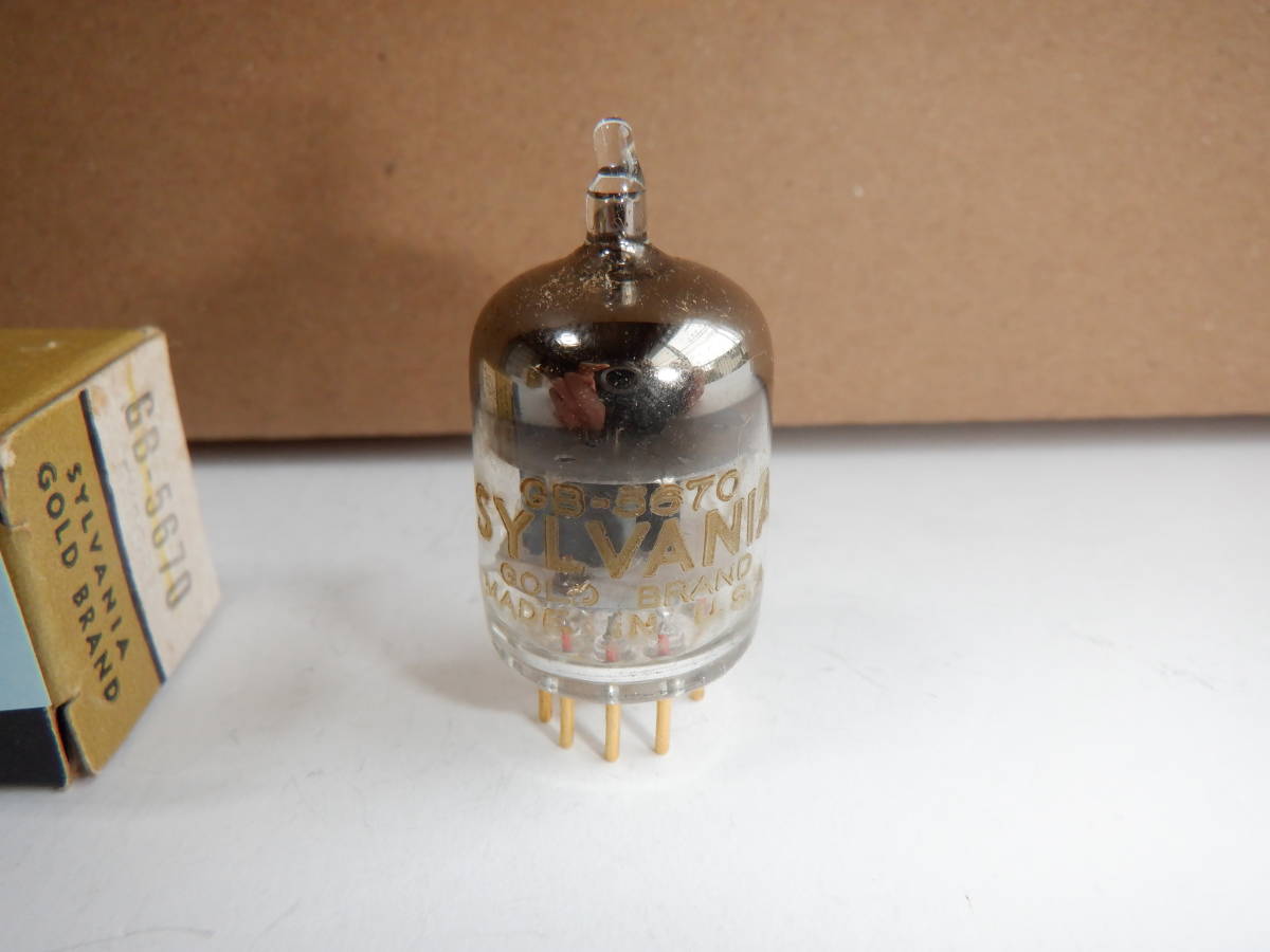 SYLVANIA GB-5670 (GB=GOLD BRAND) 双三極電圧増幅管 金足 未使用 5個