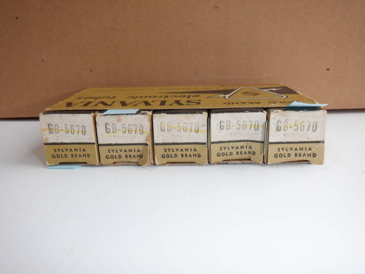 SYLVANIA GB-5670 (GB=GOLD BRAND) 双三極電圧増幅管 金足 未使用 5個