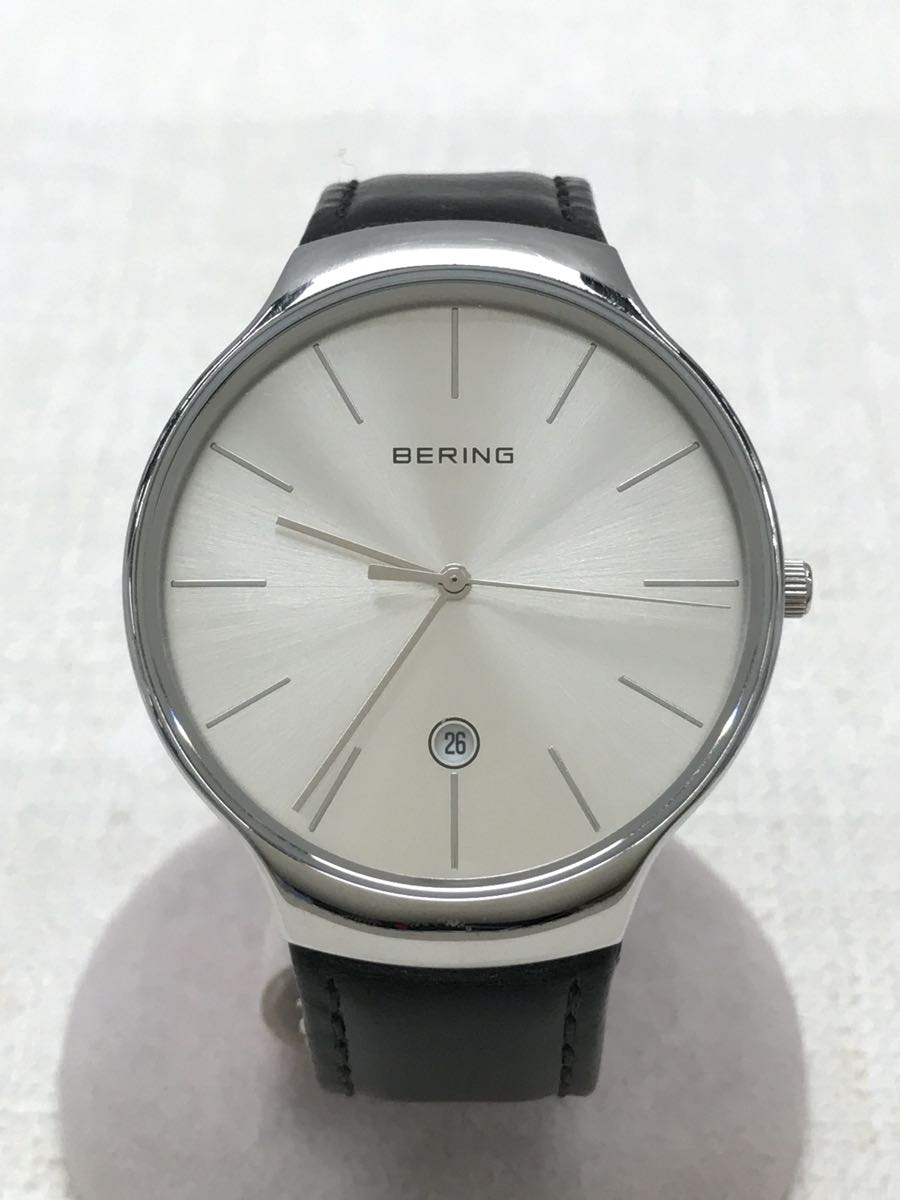 大得価，正規品 BERING クォーツ腕時計/アナログ/レザー/SLV/BLK(アナログ（クォーツ式）)｜売買されたオークション情報、yahooの商品情報をアーカイブ公開 - オークファン その他