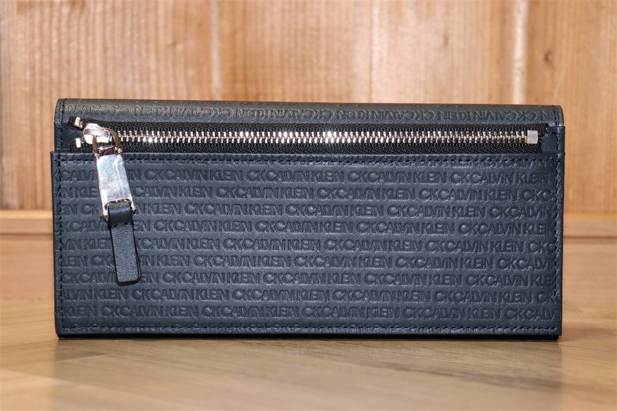 送料無料 特価即決【新品】 CK CALVIN KLEIN ☆ キップレザー ラウンド  