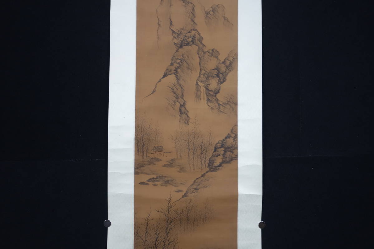 不詳/作者不詳/山水人物図/布袋屋掛軸HD-193 掛軸】〈黄鼎〉 『山水図』（絹本肉筆）/ 中国画 人物図 山水図 花鳥図