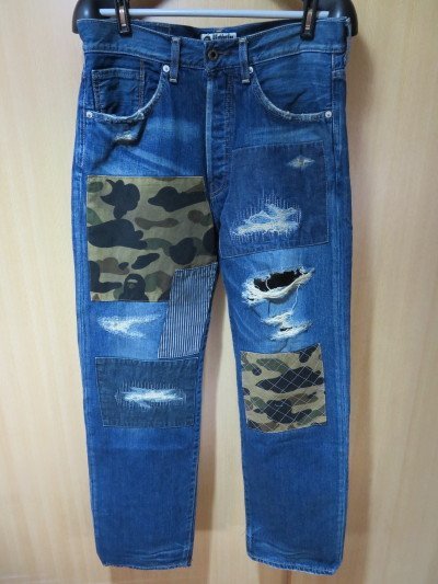 BATHING APE A ベイシング エイプ - パンツ ダメージ デニムパンツ (ア