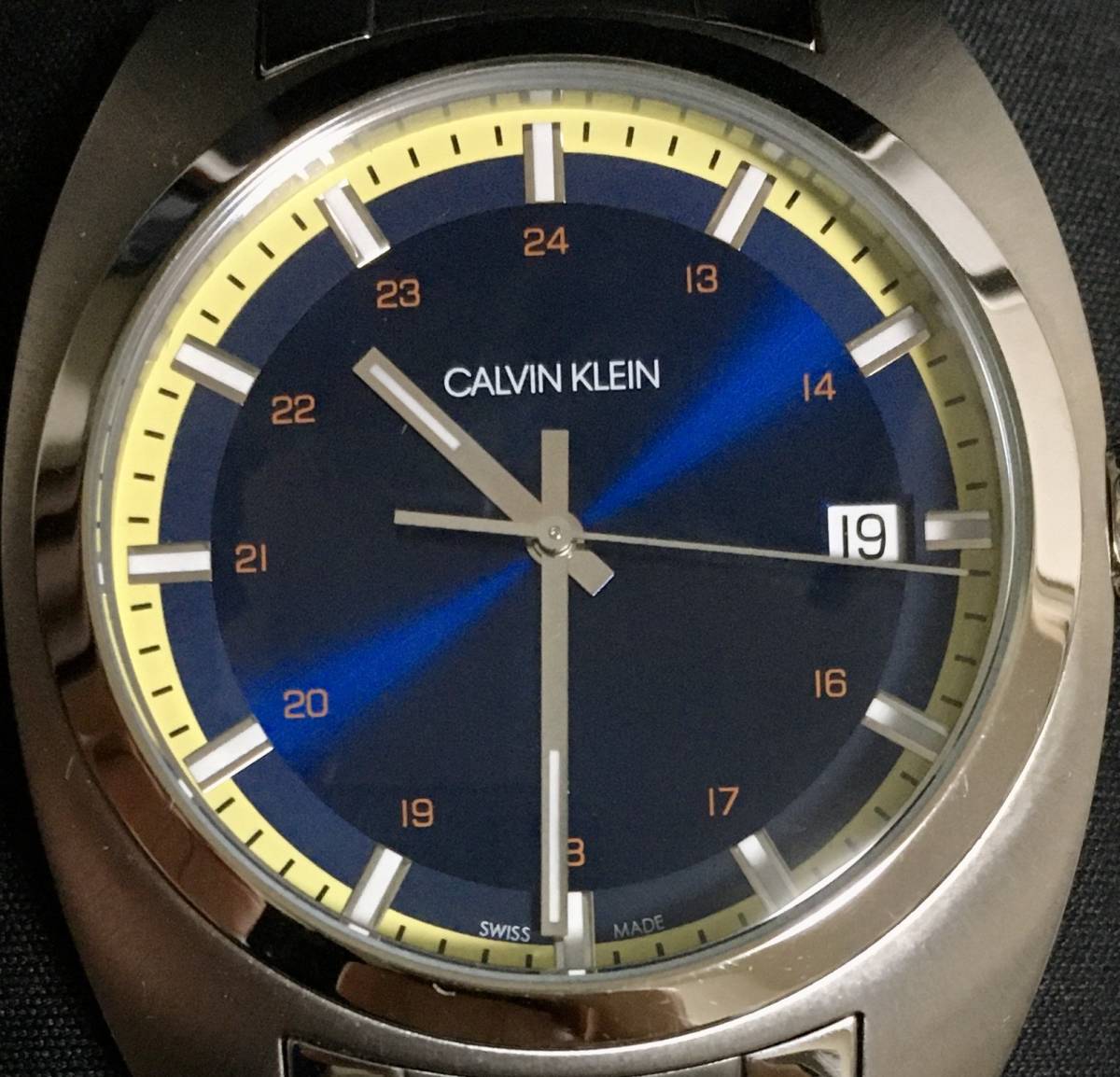 ☆稼動品☆Calvin Klein カルバンクライン CK☆QZ K8W311☆デイト☆青 