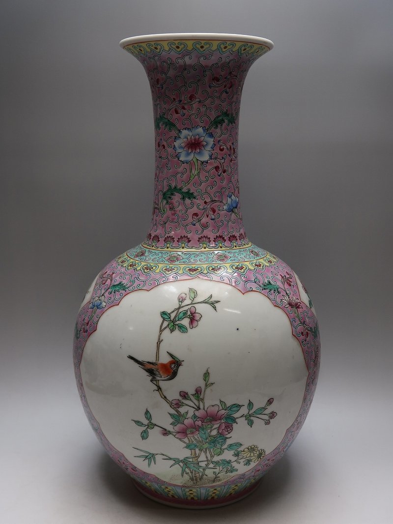 中国景徳鎮 孔雀 花柄 花器 フラワーベース 小壺 コレクション 2026年