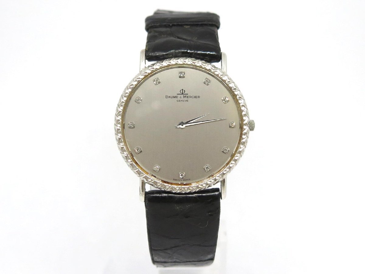 1円〓03楽市〓 BAUME＆MERCIER ボーム＆メルシエ K18WG 12Pダイヤ 