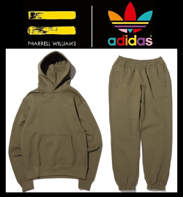Mサイズ ★定価26400円★ adidas × ファレル ウィリアムス スウェット セットアップ 上下 パーカー パンツ Pharrell Williams PW H58302