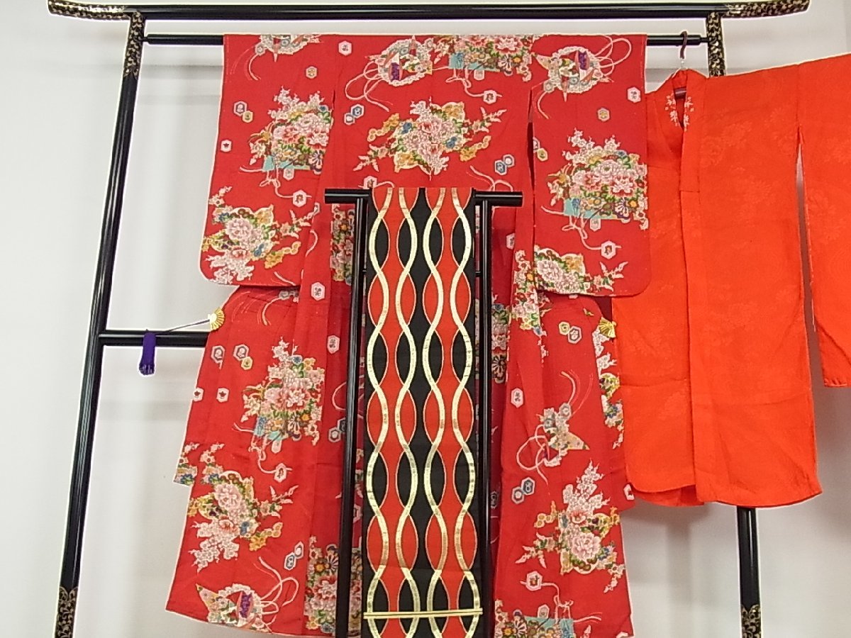 新作，人気 平和屋着物 アンティーク 大正ロマン 七五三 ７歳 女の子 祝着 襦袢 丸帯セット 折り鶴 花車文 半衿刺繍 逸品 ap644(7歳着物)｜売買されたオークション情報、yahooの商品情報をアーカイブ公開 - 7歳着物