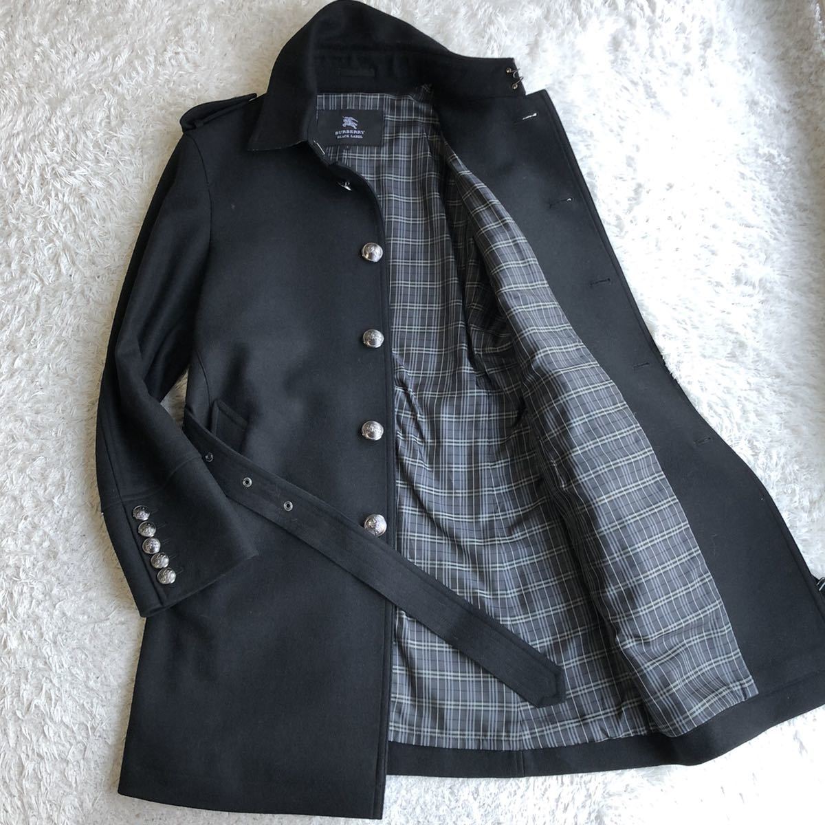 Burberry トレンチコート ブラック 美品 数回着用(トレンチ Burberry トレンチコート ブラック 美品 数回着用(トレンチ