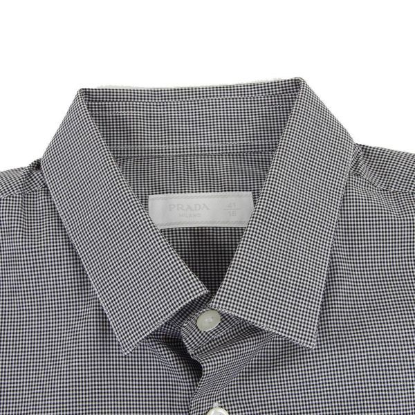 トップス 古着 PRADA プラダ イタリア製 チェック柄 長袖 コットン