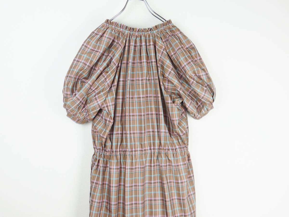 Drawer ドゥロワー 21AW シルク マドラスチェック ドレス/ワンピース38 