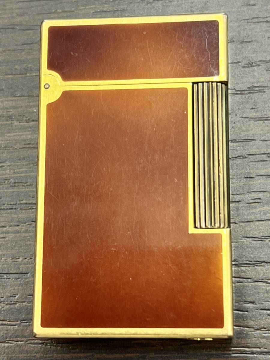 597 S.T.Dupont デュポン ガスライター 漆 レッド 赤 ゴールド 金色 金 