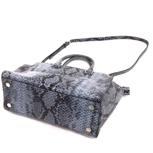 マイケルコース 2way ショルダーバッグ ハンドバッグ ヘビ柄 シルバー  