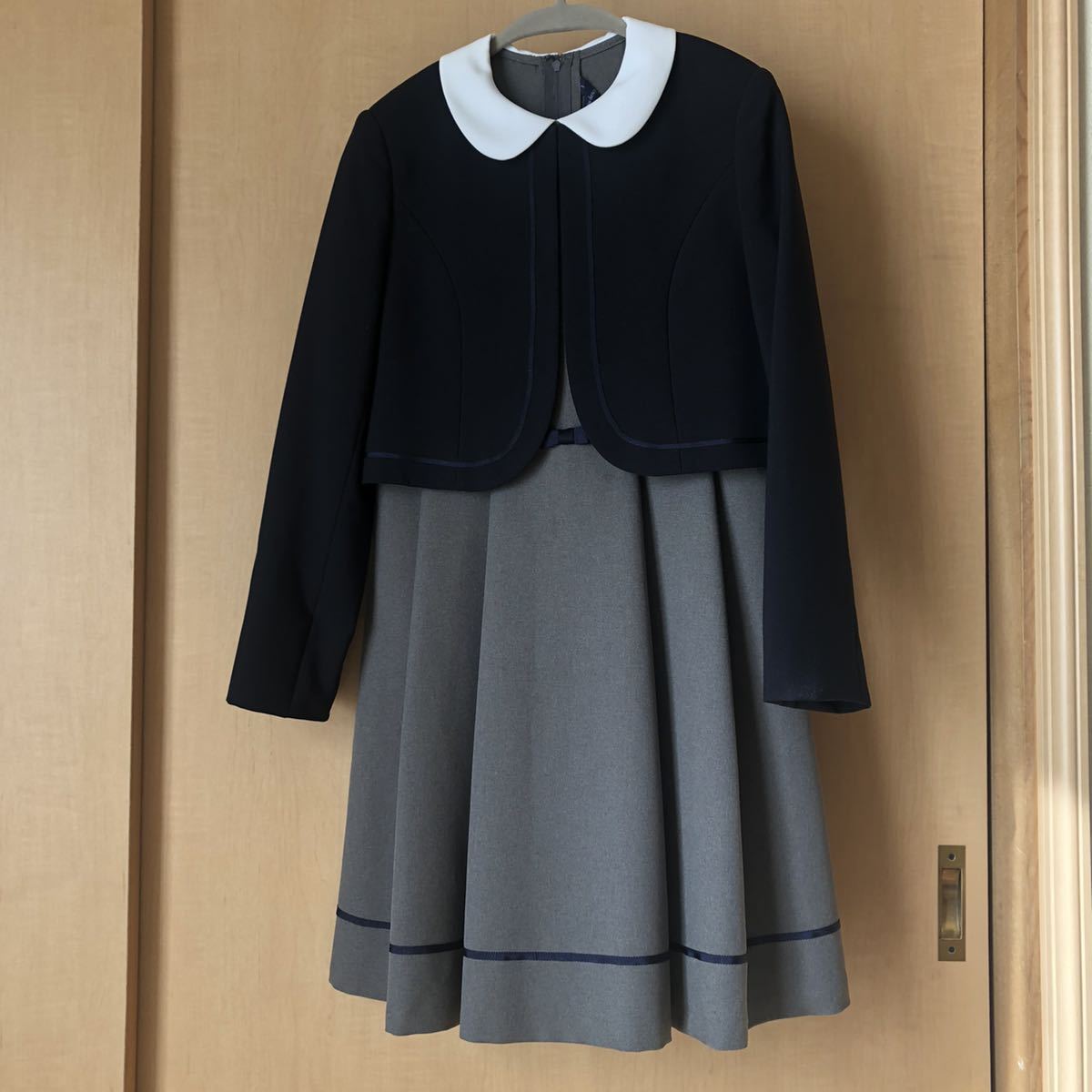 Chopin フォーマルワンピース 150 卒業式 グレー 紺色 女の子  