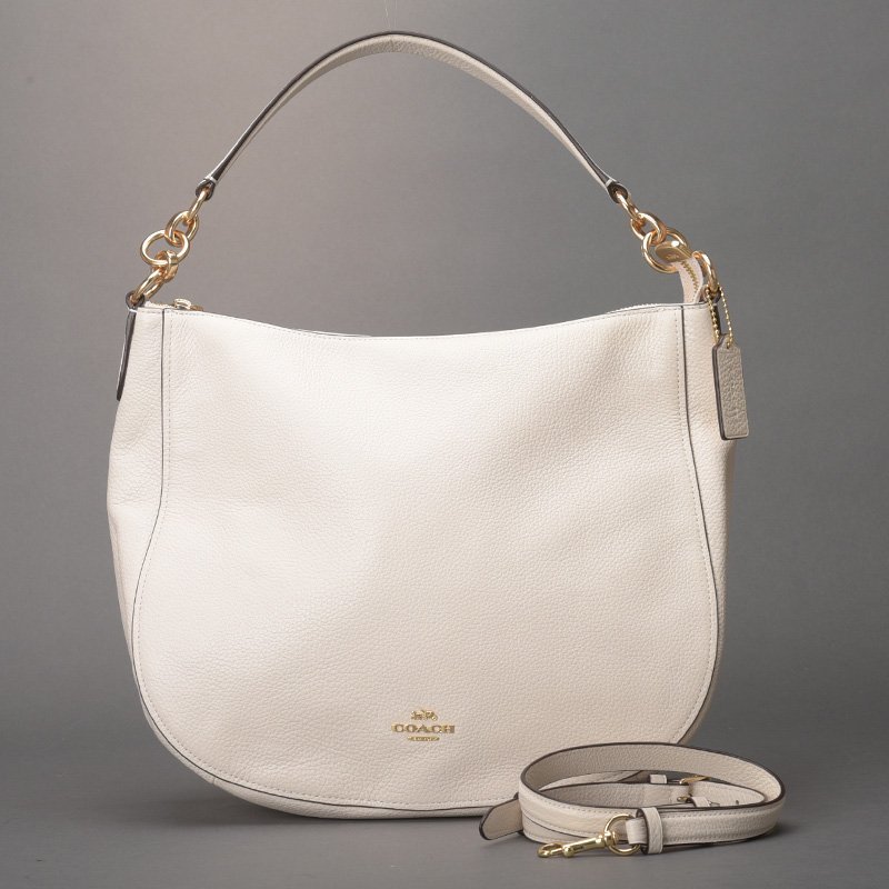  1円 極 COACH コーチ エル ホーボー ショルダーバッグ 2WAY ペブルド レザー ホワイト チョーク 白 F31399 肩掛け 鞄 k.f/k.h(その他)｜売買されたオークション情報、yahooの商品情報をアーカイブ公開 かばん、バッグ
