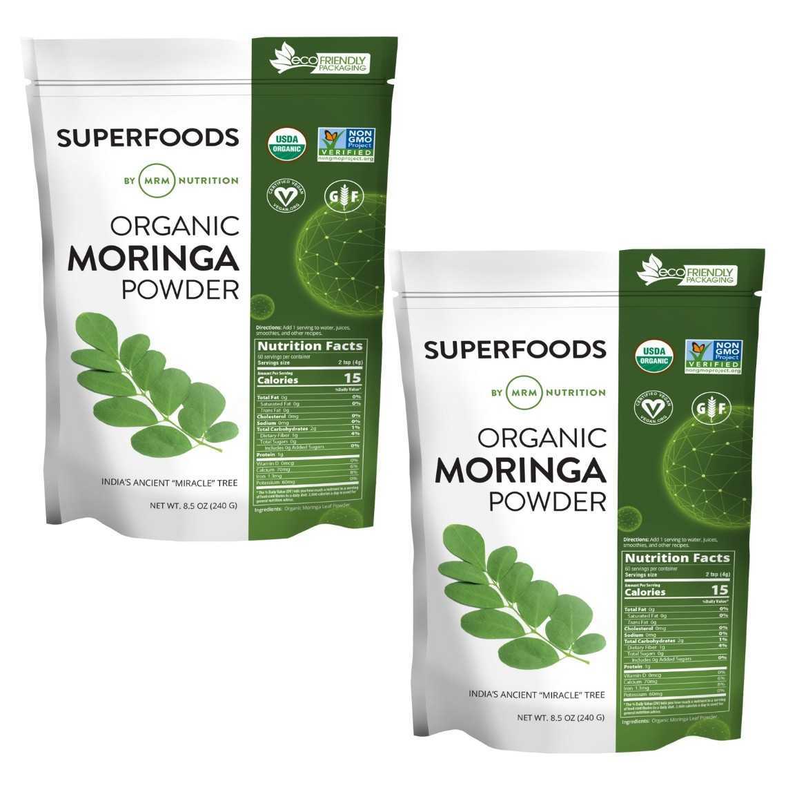★国内匿配★2個 有機 モリンガパウダー240g 期限長25/5 オーガニック 遺伝子組み換え無 スーパーフード MRM モリンガ 粉末