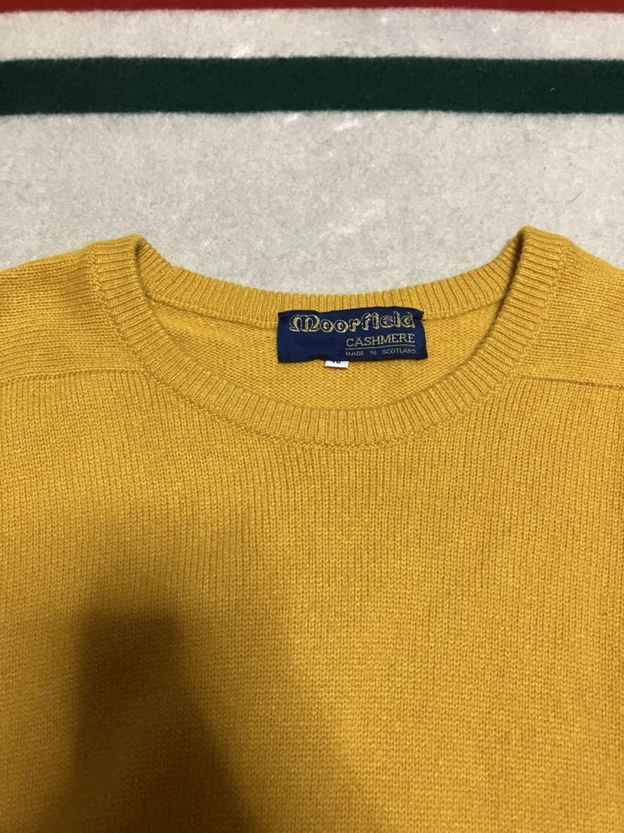 OLD Moorfield クルーネックニット カシミア 100% スコットランド製 