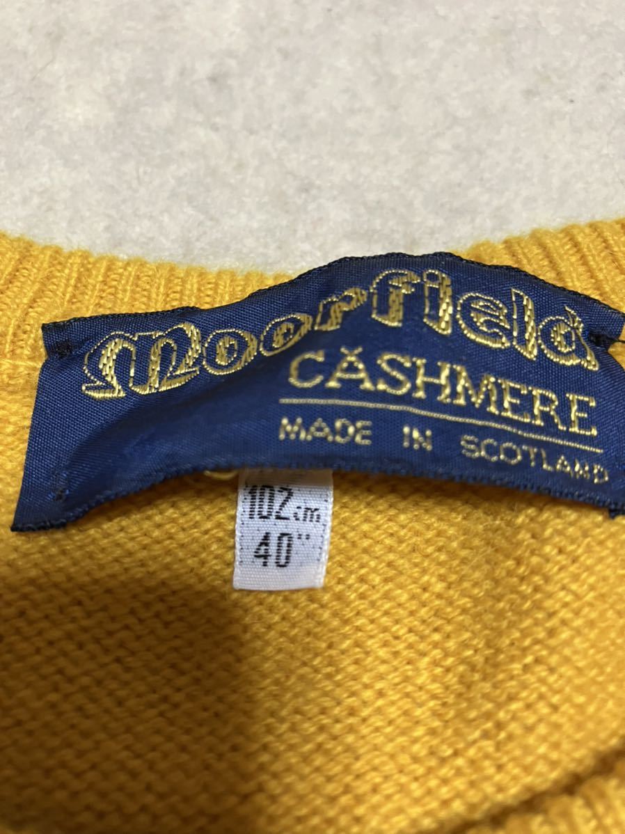 OLD Moorfield クルーネックニット カシミア 100% スコットランド製 