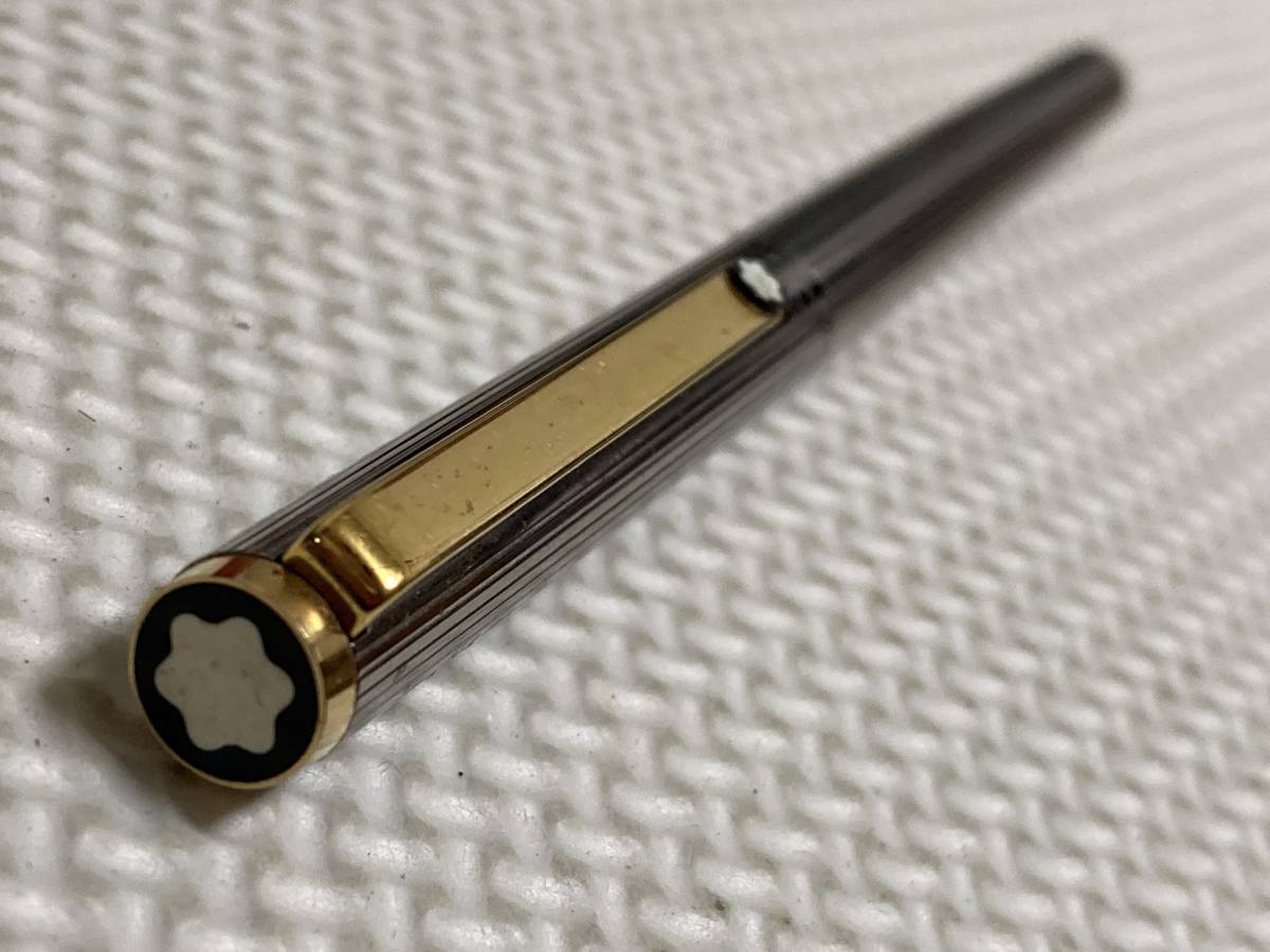 90s モンブラン MONTBLANC 万年筆 シルバー ストライプ軸