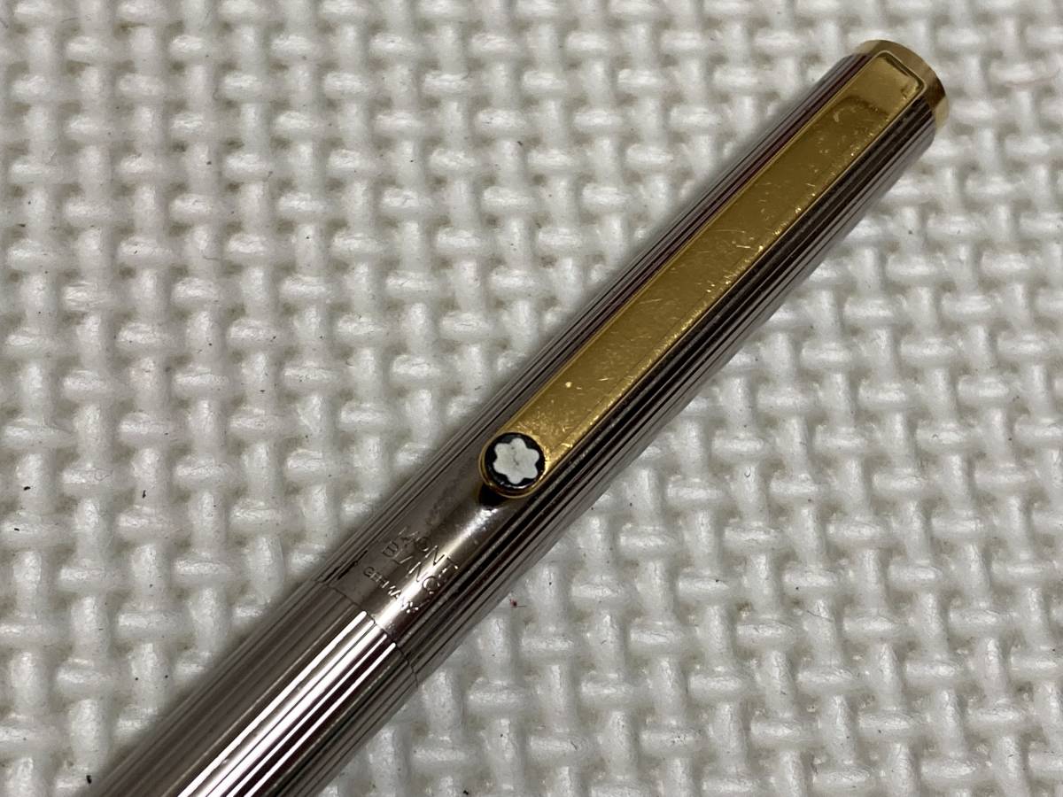 90s モンブラン MONTBLANC 万年筆 シルバー ストライプ軸
