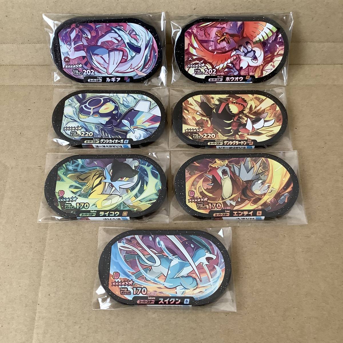 送料無料，品質保証 ポケモンメザスタ 7種 ルギア ホウオウ ゲンシカイオーガ ゲンシグラードン ライコウ エンテイ スイクン ダブルチェイン2弾 スーパースター(トレーディングカードゲーム)｜売買されたオー その他