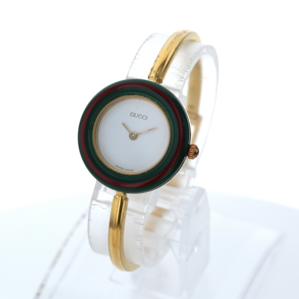 グッチ GUCCI チェンジベゼル 12色 11/12.2 クオーツ ホワイト 文字盤