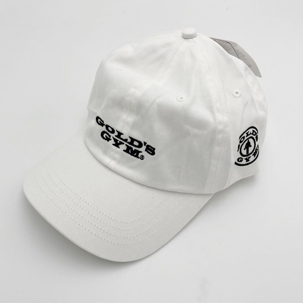 ゴールドジム GOLDGYM 帽子　キャップ　ファッション　ジム　トレーニング　ホワイト　白　キャップ帽子 刺繍