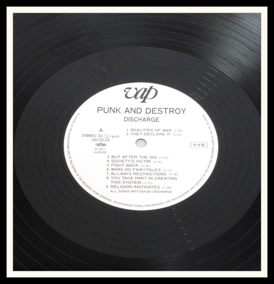 国内 見本盤 LP帯付 DISCHARGE Punk And Destroy /ディスチャージ