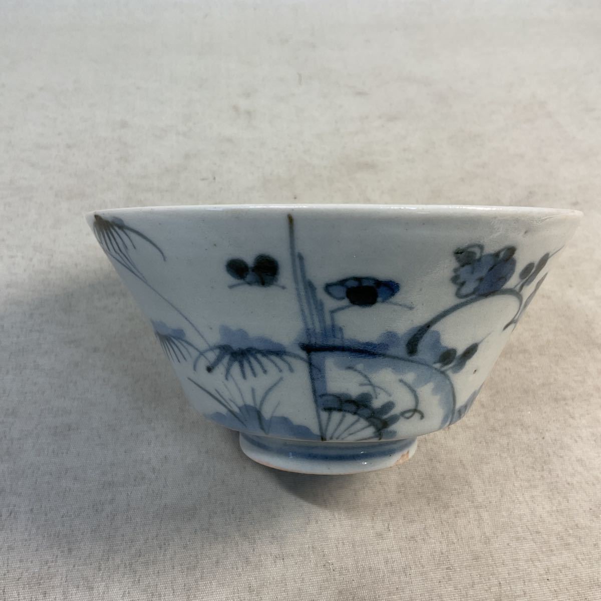 江戸末期 古伊万里 くらわんか皿 染付山水図 食器 有田焼 伊万里焼