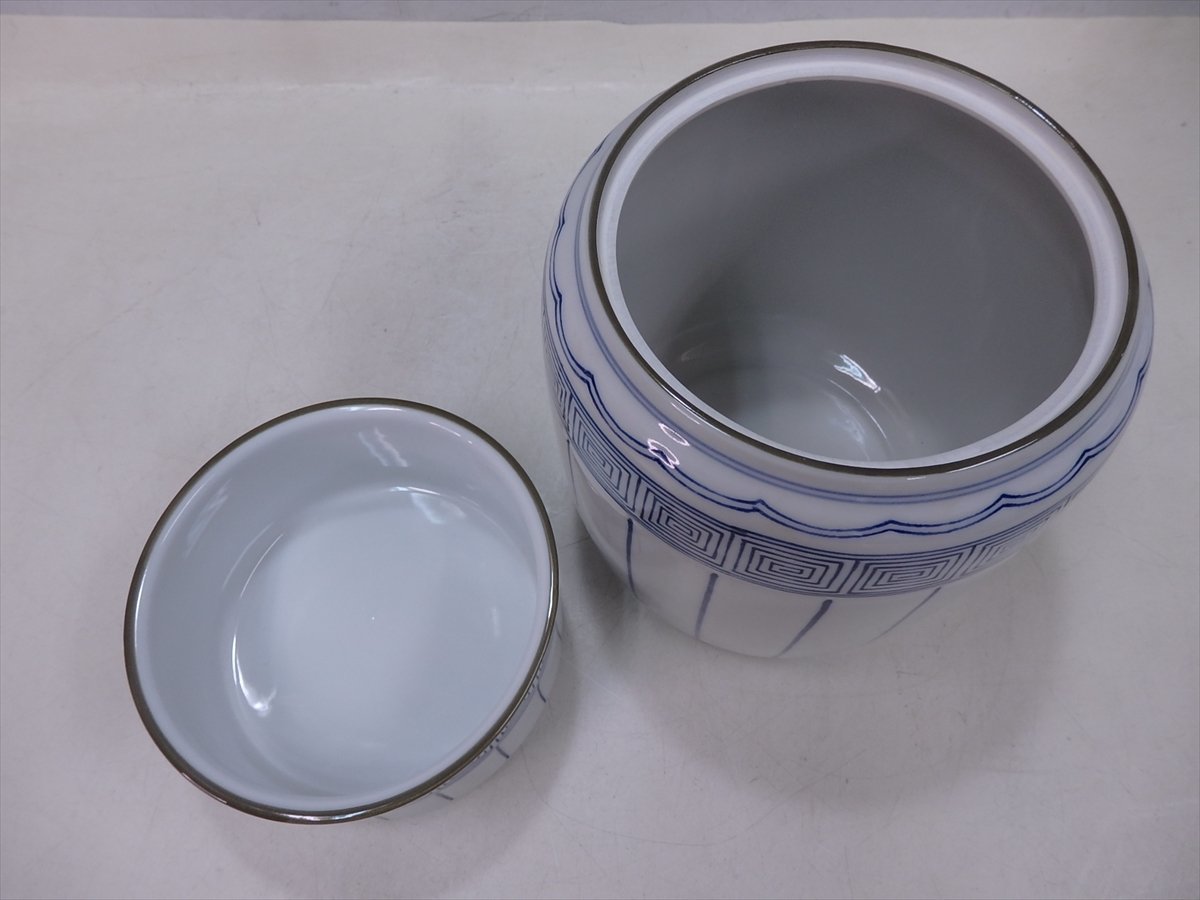 ○状態良好！京焼 康月造【桶側皆具4点揃 共箱】水指・蓋置・杓立・建