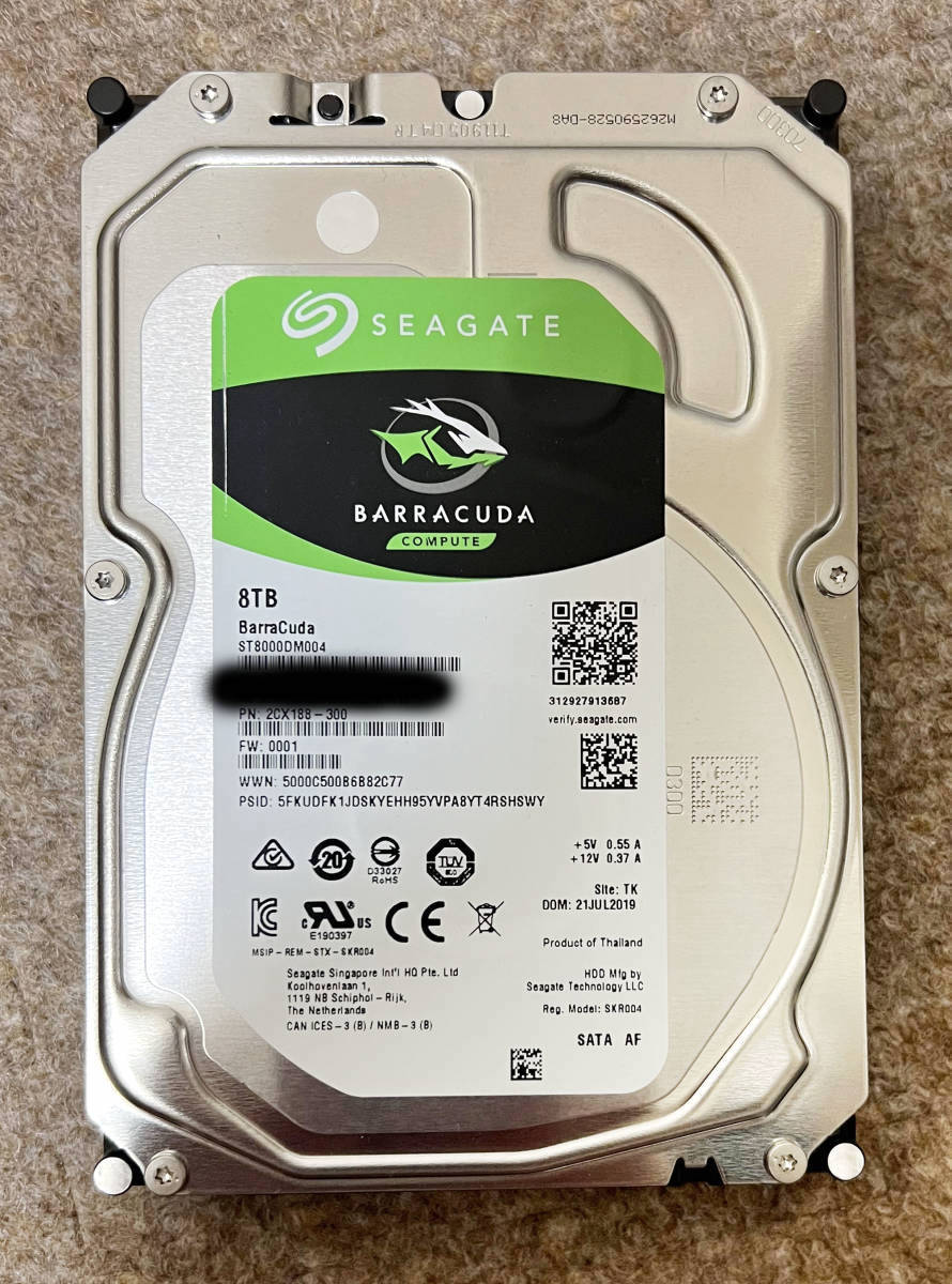 シーゲート ハードディスク Seagate ST8000DM004 未使用品でしたが