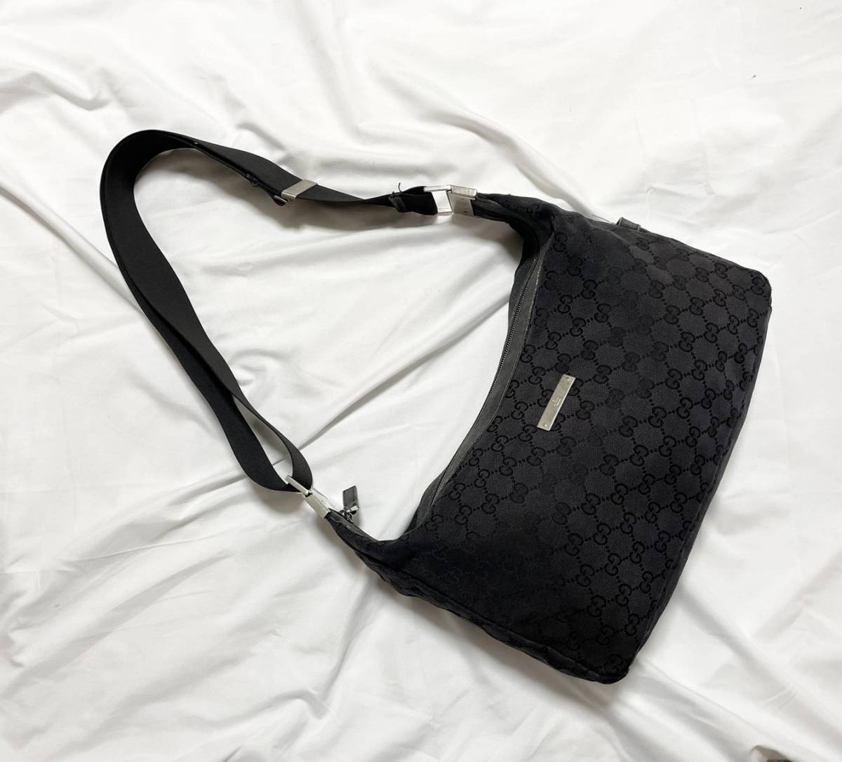 イタリア製 GUCCI グッチ GGキャンバス×レザー ハンドバッグ 