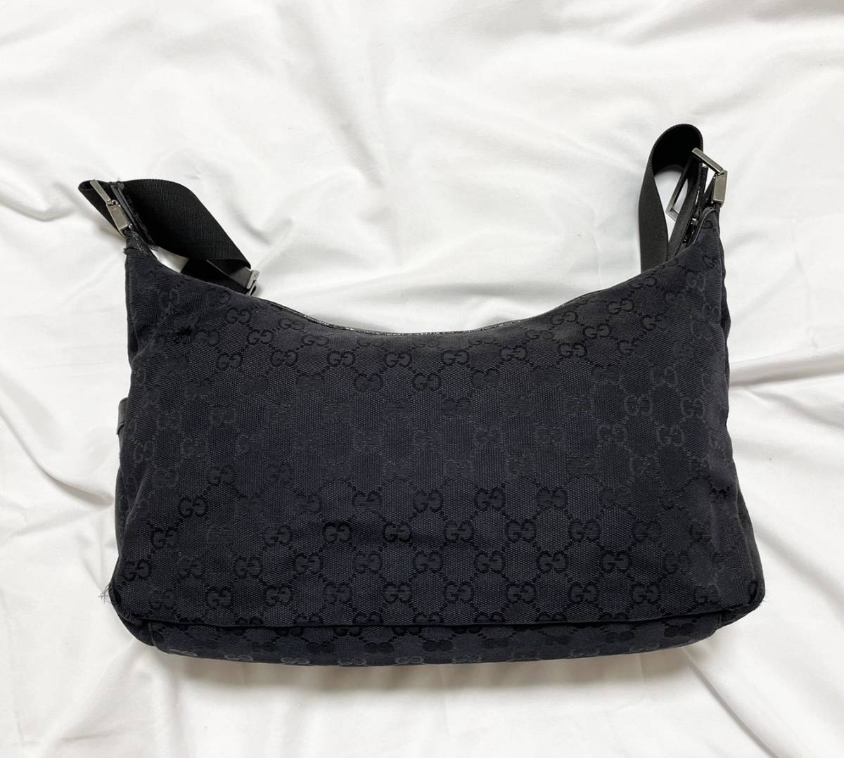 イタリア製 GUCCI グッチ GGキャンバス×レザー ハンドバッグ 