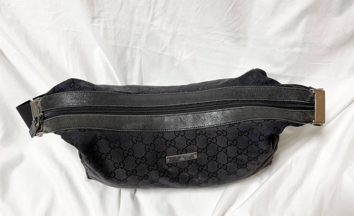 イタリア製 GUCCI グッチ GGキャンバス×レザー ハンドバッグ 