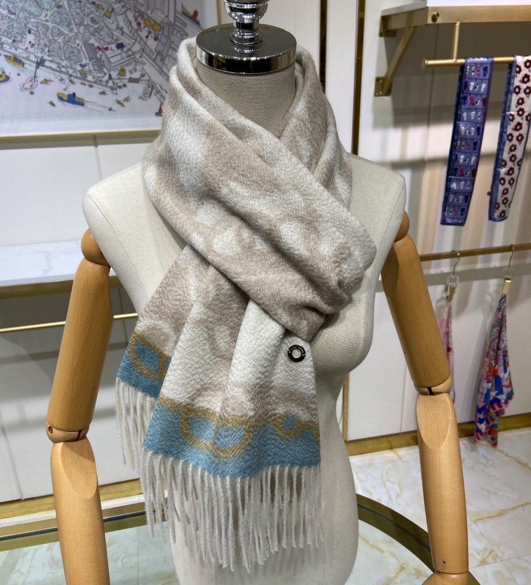 ロロピアーナ マフラー ストール Loro Piana カシミア100％ zk0242