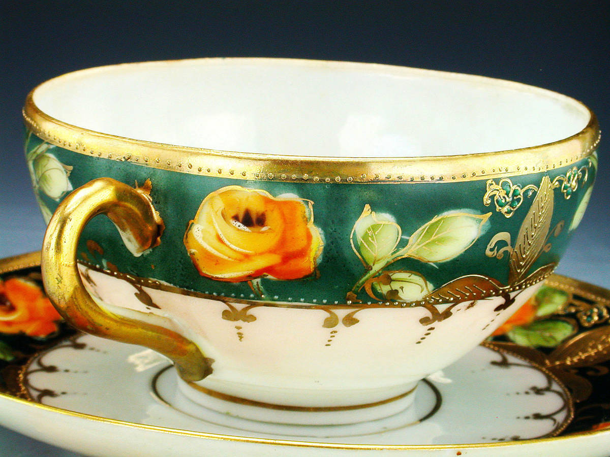 オールドノリタケ銘品!! オールド オールドノリタケ・金盛上朱縁