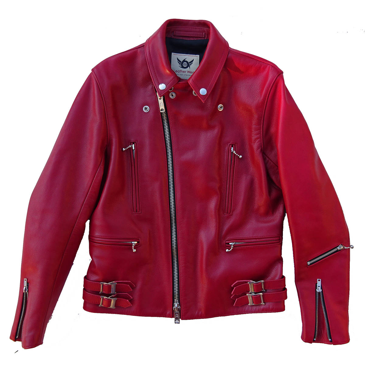 美品 666 ライダースジャケット Leather Wear LJM-1 U.K. サイドベルト 