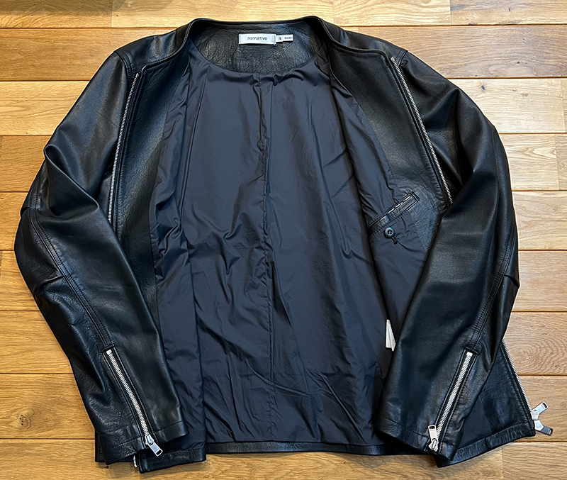 極美品 nonnaitive CYCLIST BLOUSON COW LEATHER COLOR:BLACK SIZE:3 
