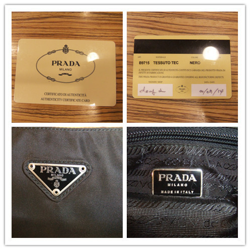【正規美品♪【PRADA プラダ】 B9715 三角ロゴ ショルダーバッグ トート ブラック ナイロン 鞄 ポコノ Gカード レディース 税込/送料込♪】 PRADA トートバッグ プラダ 三角プレート ロゴ 0
