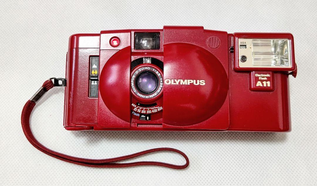 ☆OLYMPUS XA2 レッド A11 F3.5 35mm コンパクトフィルムカメラ
