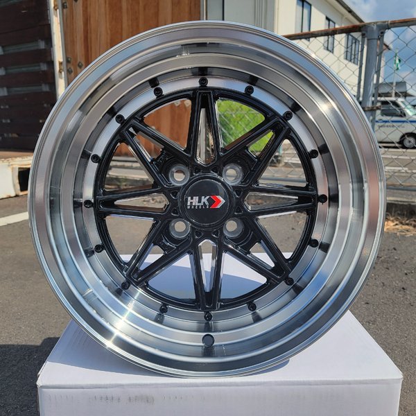送料無料 15インチ 4穴 深リム pcd100 8j アルミホイール 4本 新品