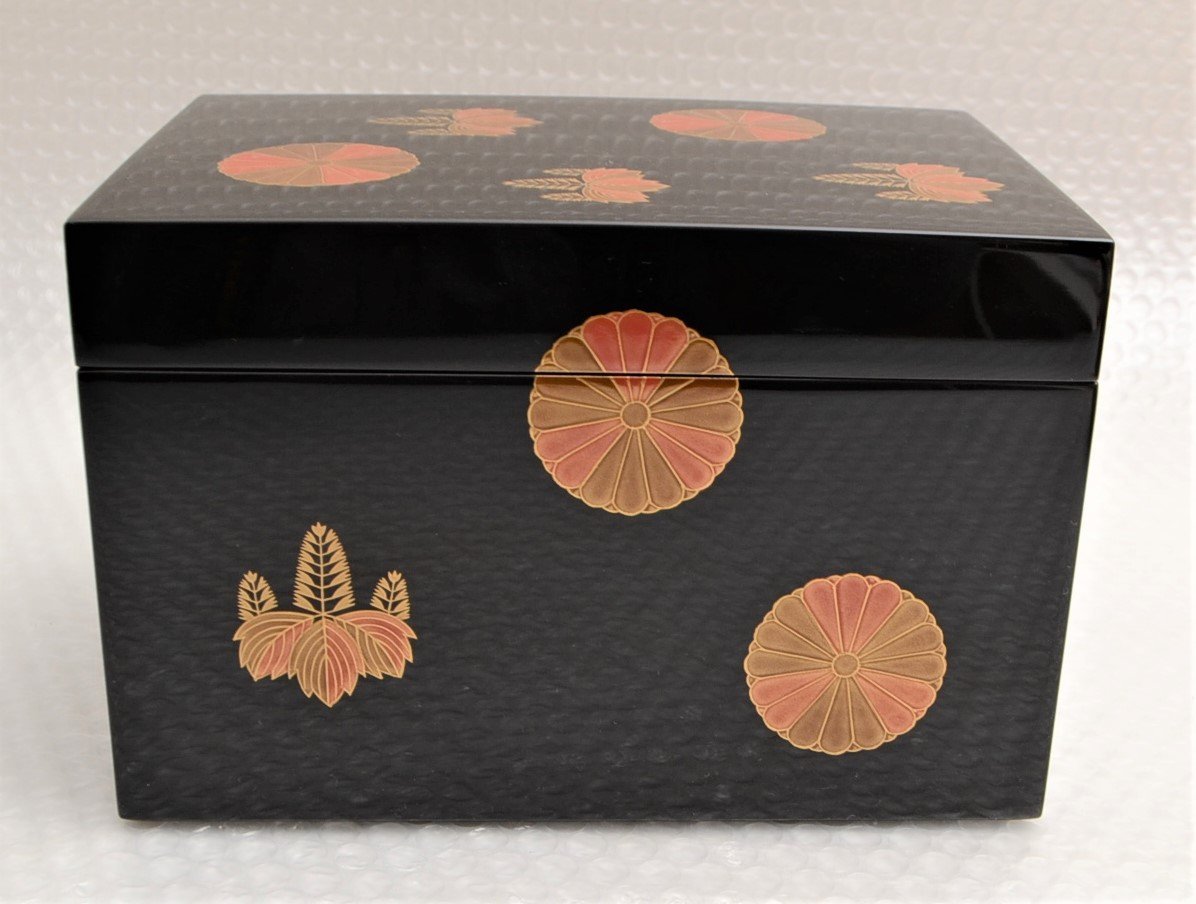 N543M76T 輪島塗/細井正雄作 高台寺蒔絵 茶箱/利休茶箱 /茶箱・茶筅筒