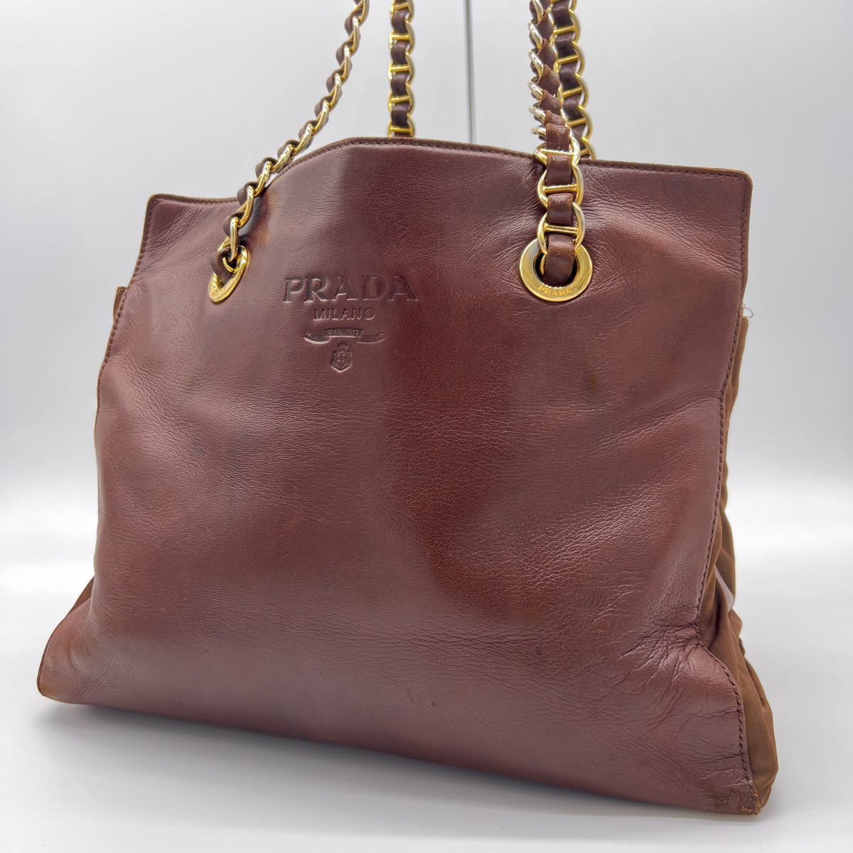 プラダ PRADA チェーン レザー ショルダーバッグ バッグ ブラック 財布 