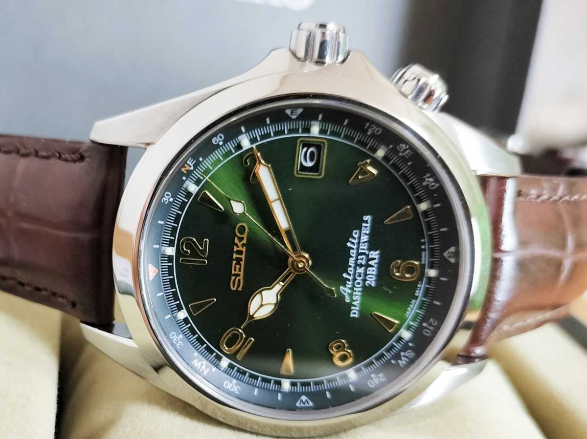 メカニカル アルピニスト セイコー SARB017 SEIKO グリーン文字盤 6R15 