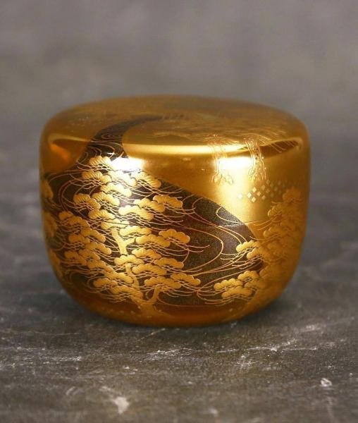 真作】【WISH】一后一兆「住吉 棗」輪島塗 梨地 金蒔絵 共箱 二重箱