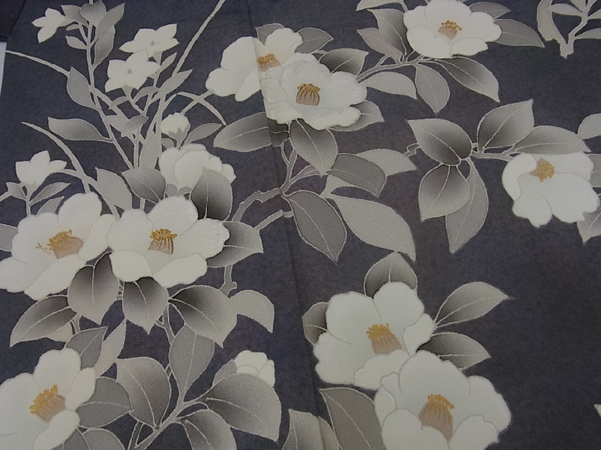 着物屋こころ■訪問着　友禅　刺繍　草花文　暈し染め　金彩　丹後ちりめん　反端付き　着丈157cm　裄63cm　正絹　逸品　A-ta1542 暈し染め 逸品 金彩 裄64.5cm B-fe3469 平和