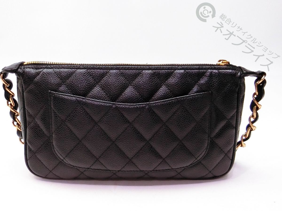 ◇S4433 CHANEL シャネル キャビアスキン マトラッセ デカココマーク 