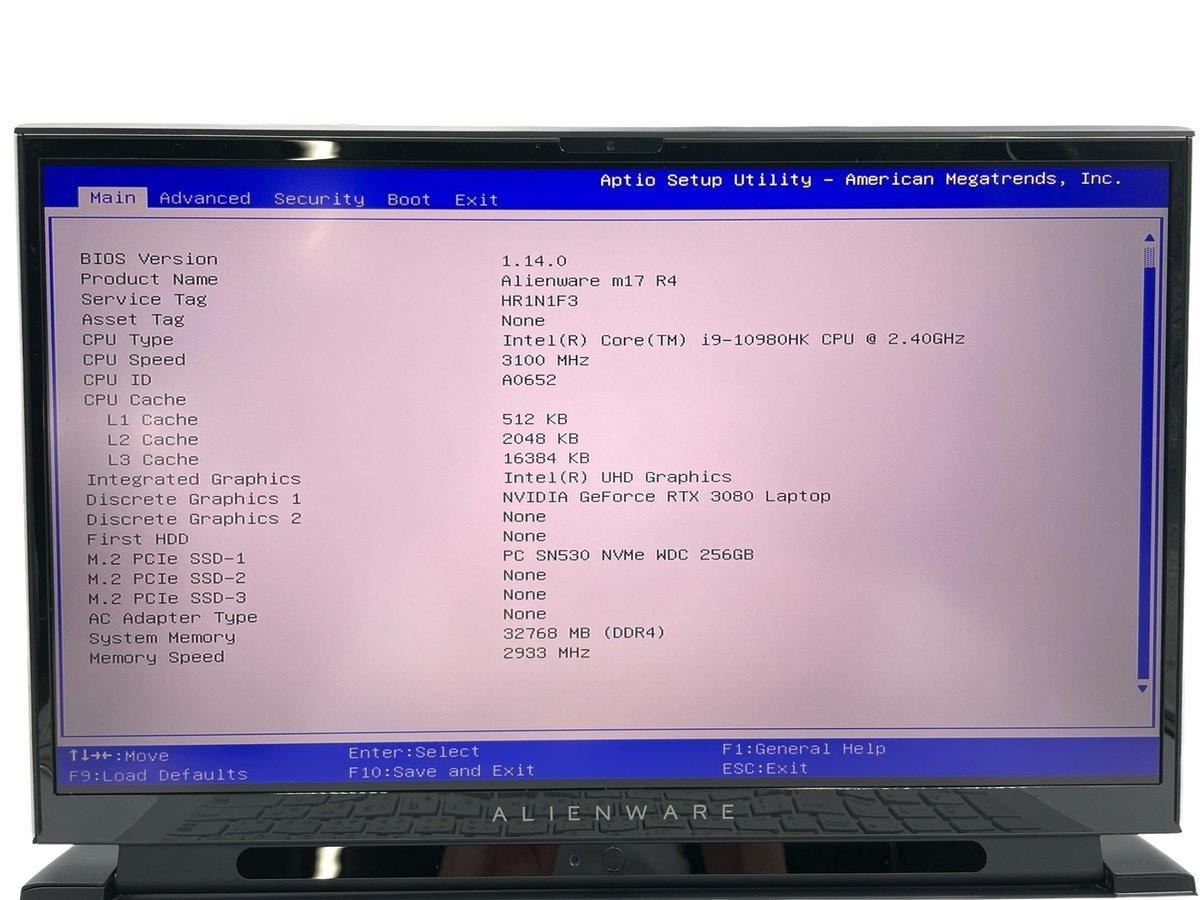 極 DELL ALIENWARE ゲーミングノートパソコン P45E P45E002 M17 R4 Corei9-10980HK/32GB ...