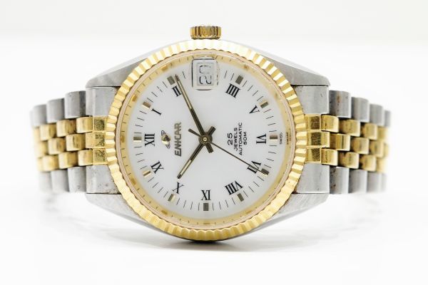 815 ENICA AUTOMATIC 25JEWELS 2165.08.08 エニカ AT 25石 白文字盤 裏 