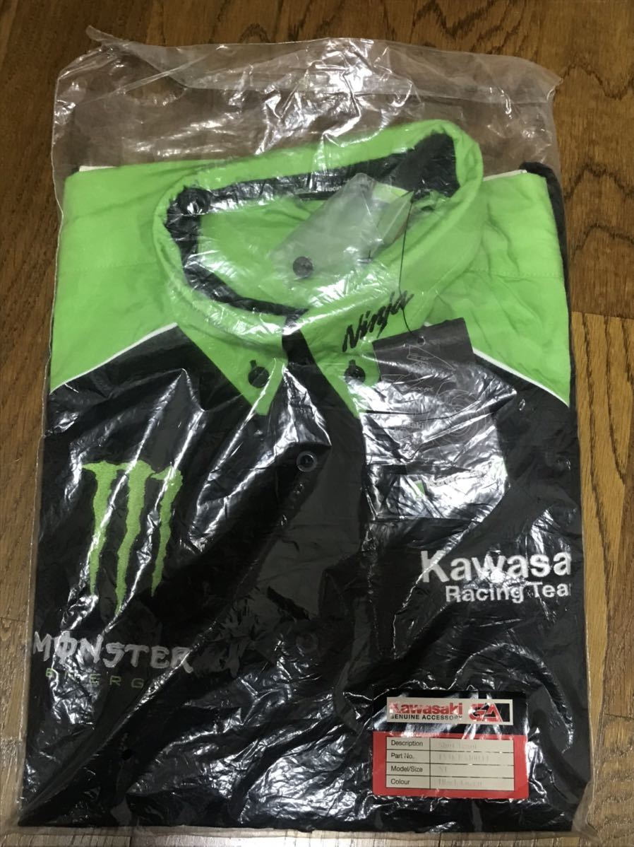 カワサキ 純正ピットクルーシャツ motoGP モンスター ZX-RR Kawasaki 検:中野真矢 